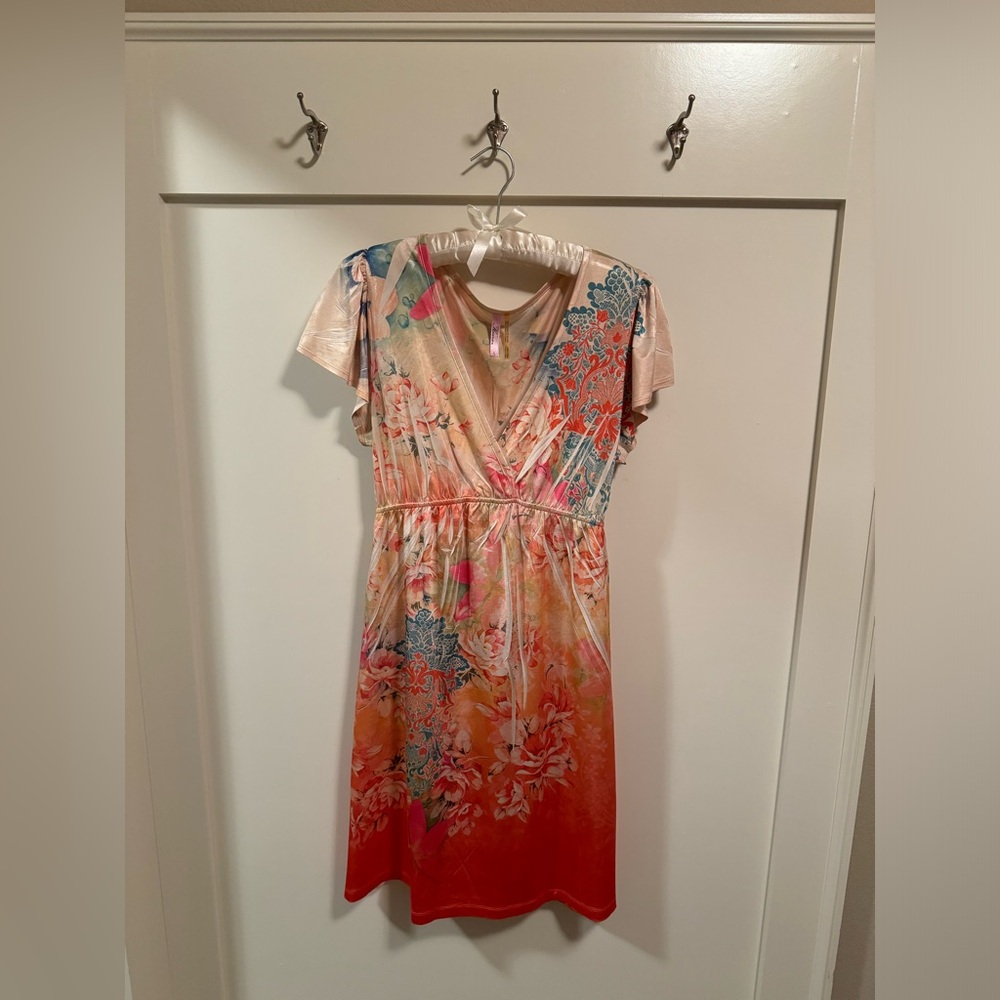 Satiny Printed Dress